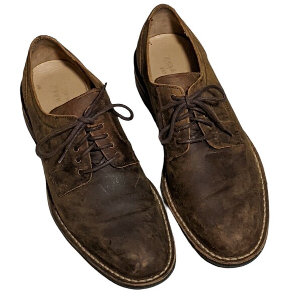 Cole Haan men's leather casual lace up leather loafer distressed look 9.5M - Picture 1 of 12